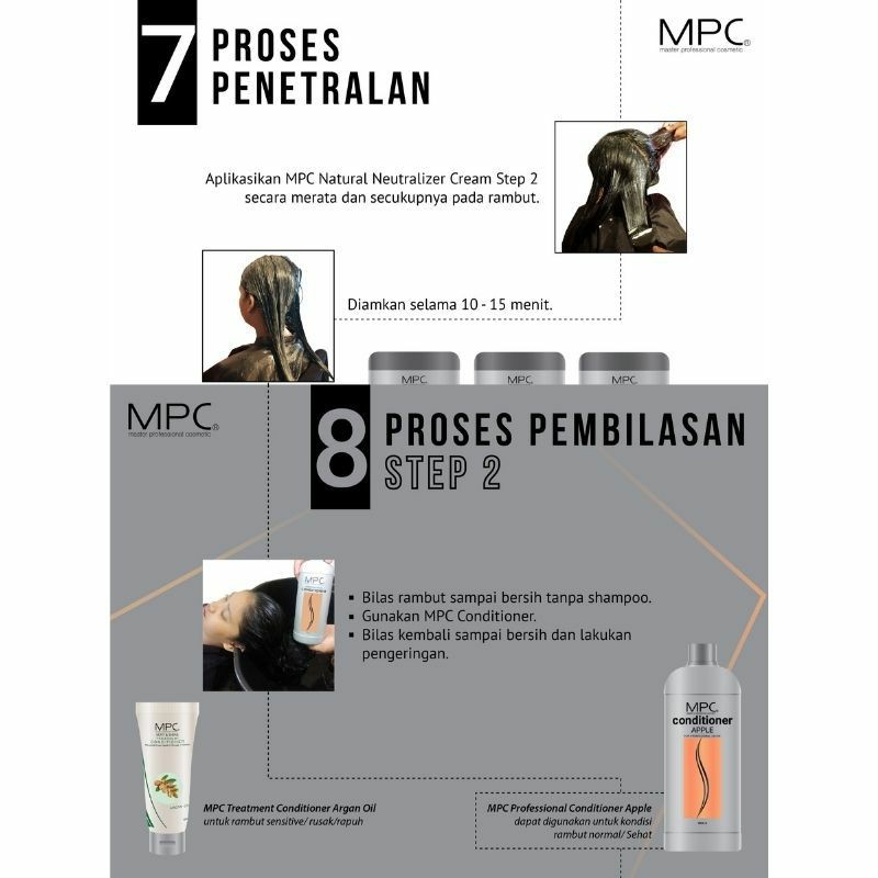 MPC STEP 1 (500GR) for RESISTANT / NORMAL Hair STEP 1 Krim Pelurus Rambut Obat Rebonding