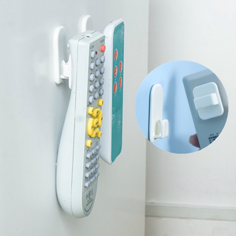 4Pcs/Set  Remote Controls Storage Hooks / Practical Air Conditione Wall Storage Holder  / Plastic Sticky Hook / Key Hooks Wall Storage