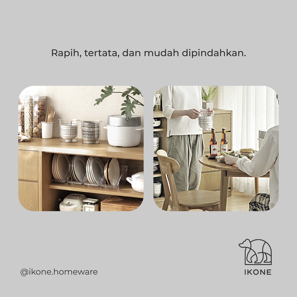 【IKONE】SARA Plate and Bowl Organizer Tempat Penyimpanan Piring Mangkuk Berkualitas Susun Mangkuk Susun Piring Rak Dapur Perapi Dapur Organiser Piring Organizer Mangkuk Stacking Plate Stacking Bowl
