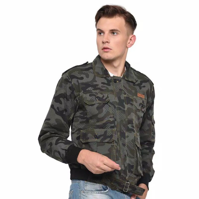 Jaket Loreng Pria Camo Tentara Army Terbaru Milenial Premium Original