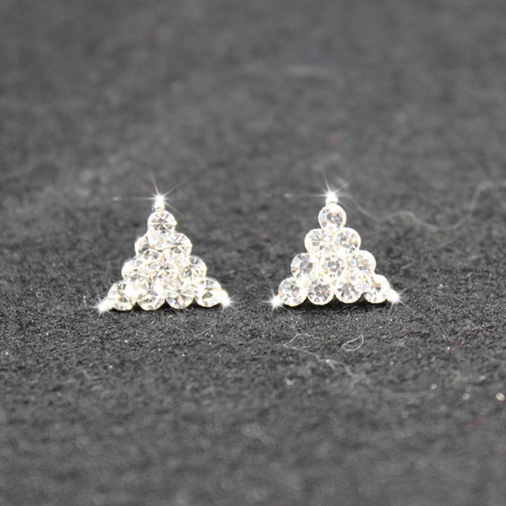 Timekey Anting Tusuk Hias Kristal Berkilau Simple Untuk Wanita A9K3