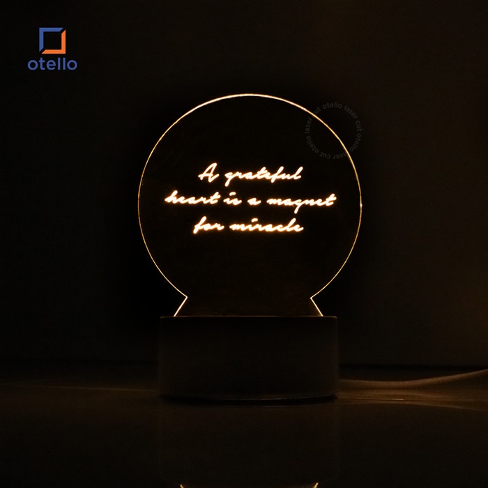 Custom Acrylic Night Lamp Quotes Words Lampu Tidur LED Hias Aesthetic Engraving Hadiah Kado Sahabat