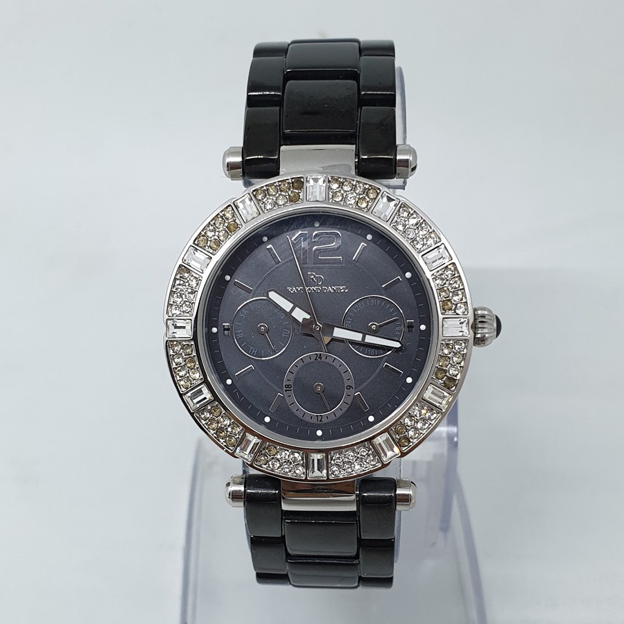 Raymond Daniel RD216 Silver Black Jam Tangan Wanita Original