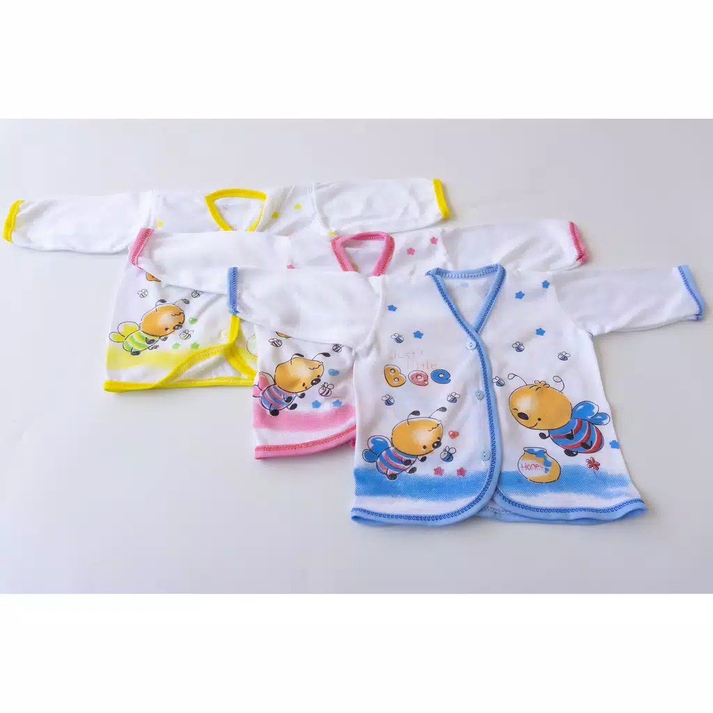 6 pcs baju bayi lengan panjang - bahan katun halus