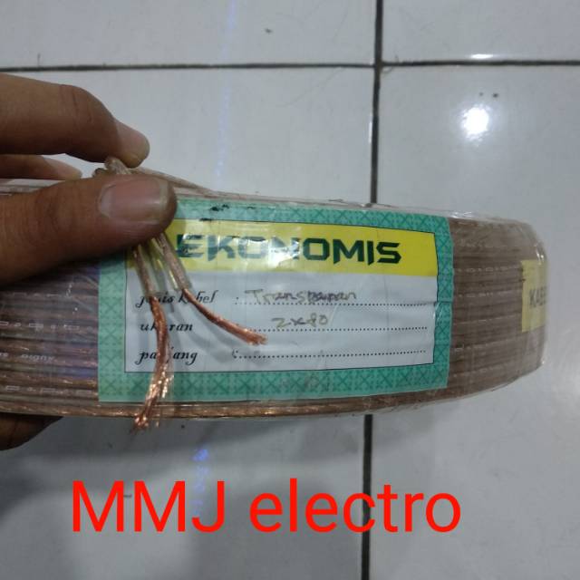 Kabel Audio - Kabel Bening - Kabel Transparan 2x80 Ekonomis harga Permeter