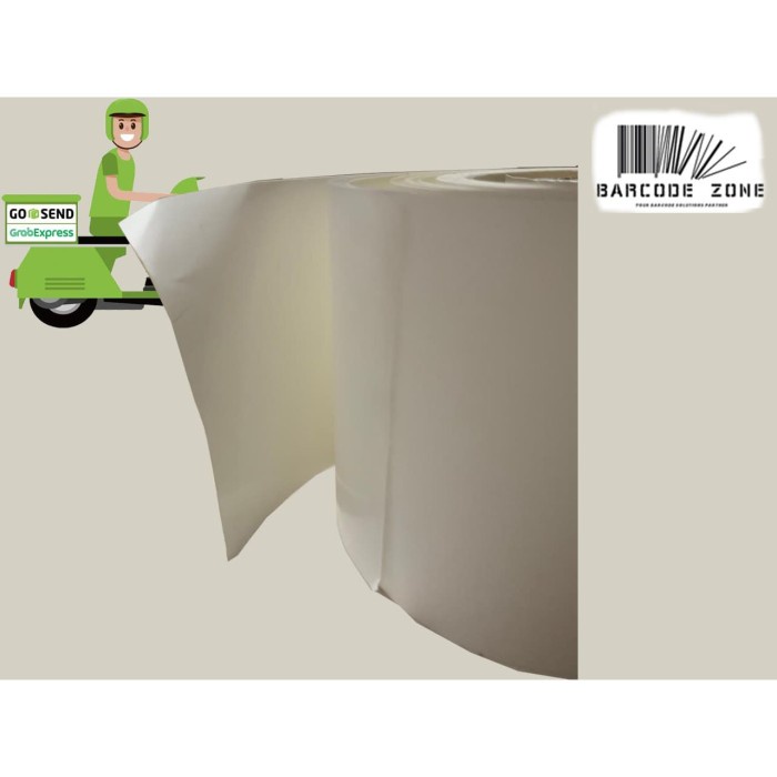 

kertas- kertas thermal stiker / label 80mm x 6meter -label continuous - tempel -kertas.