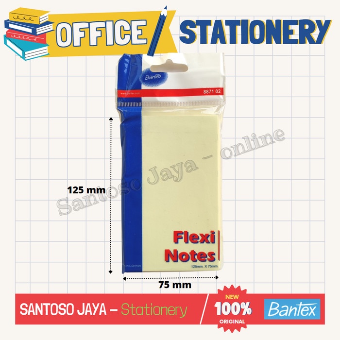 

Sticky Notes BANTEX 125x75mm - Memo Note Post It - Flexi Notes 8871-02