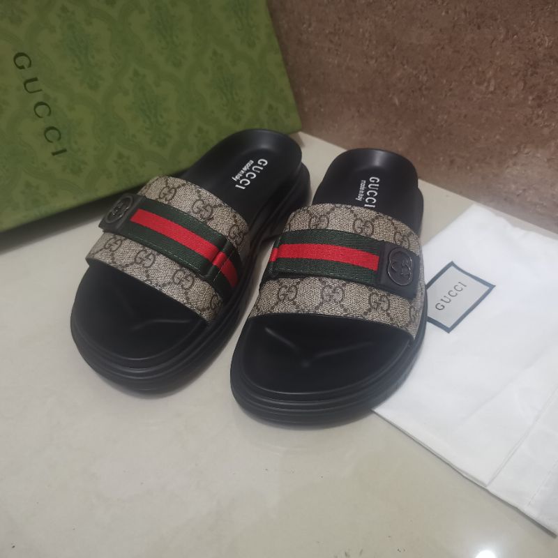 sandal pria slide sendal gc mirror selop slippers cowok flat