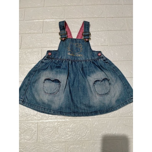 Preloved Dungarees Dress H&M Baby Hello Kitty Preloved Dungarees Jeans HnM Baby Preloved Dress Jeans