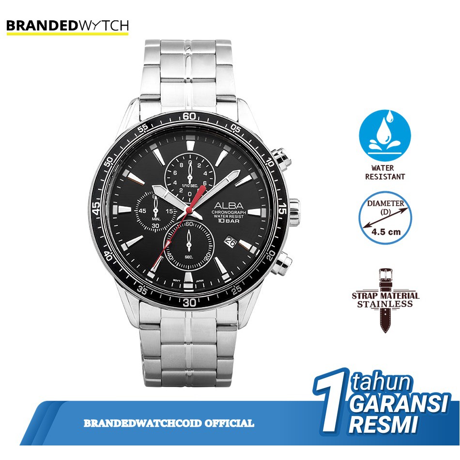 Jam Tangan Alba Pria Chronograph AM3831X1 Original Alba AM3831 Diameter 4,5 cm