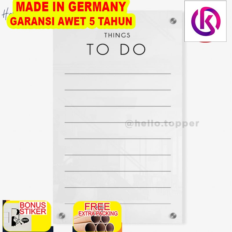 

Terlaris To Do Planner Akrilik | Wall Planner | Schedule Board Modern - 30x48