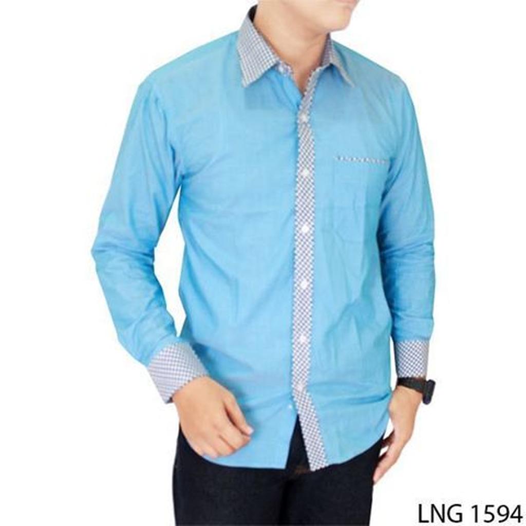 Casual Shirts For Mens Katun Blue – LNG 1594