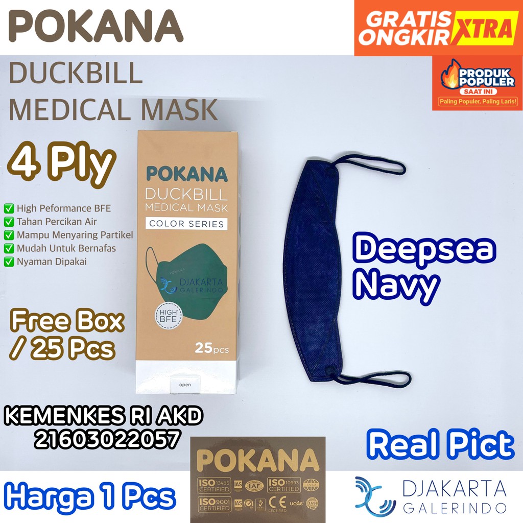 Masker POKANA Duckbill 4Ply Medical Mask - Colour Series &amp; Fashion Series