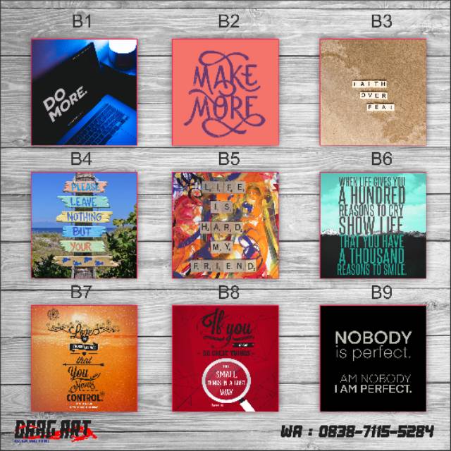 Hiasan Dinding Walldecor Quote Poster kayu MDF