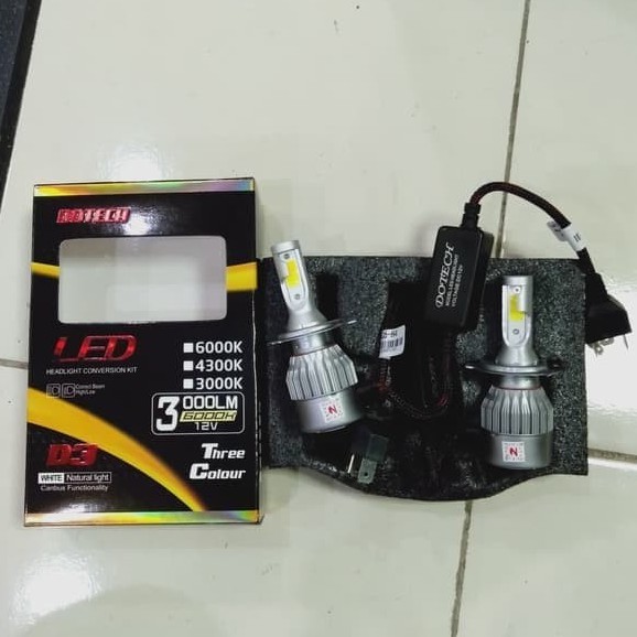 Lampu Led Mobil 3 Warna H4 Dotech D3