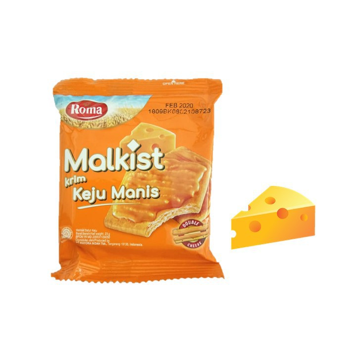 

Roma Malkist Krim Keju Manis 18gr