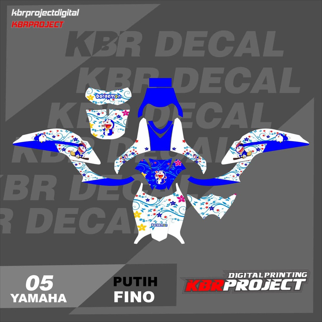 DECAL FINO STICKER VARIASI MOTIF GRAFIS DECAL MOTOR YAMAHA FINO 05 CUSTOM BEBAS BISA