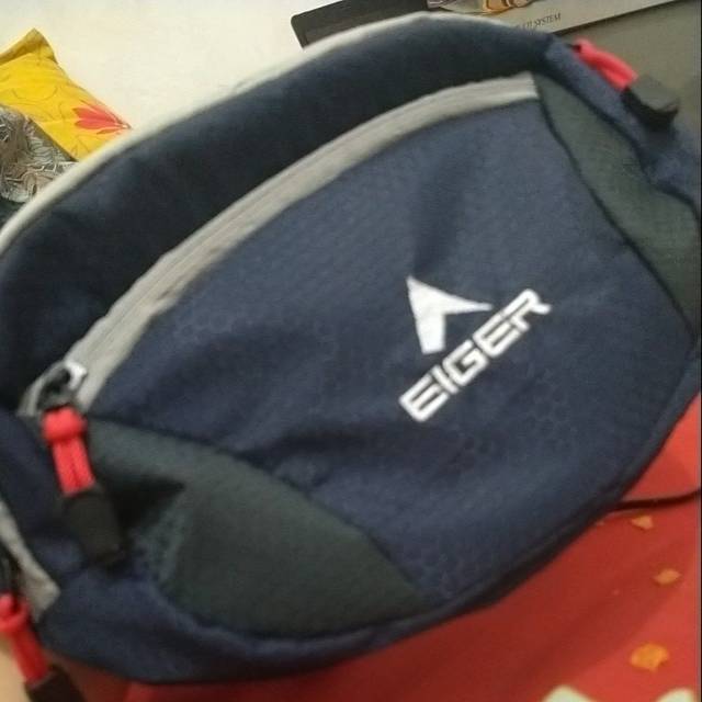 Waistbag EIGER navy combi grey / tas selempang