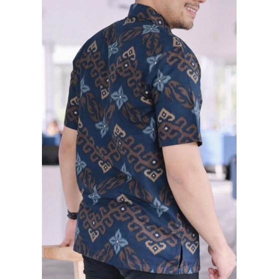 Hem Batik Pria Pendek Lawasan Sogan/Pari Sulur/Parang Black/Merak Papua Ori by Batiek Solo DC270927.