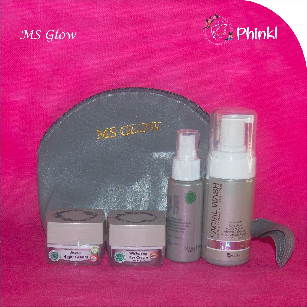 `ღ´ PHINKL `ღ´ (っ◔◡◔)っ ♥ ms glow ♥ Paket Ms Glow sudah dapat tas atau pouch skincare viral (sabun , toner , day , night cream) pemutih wajah