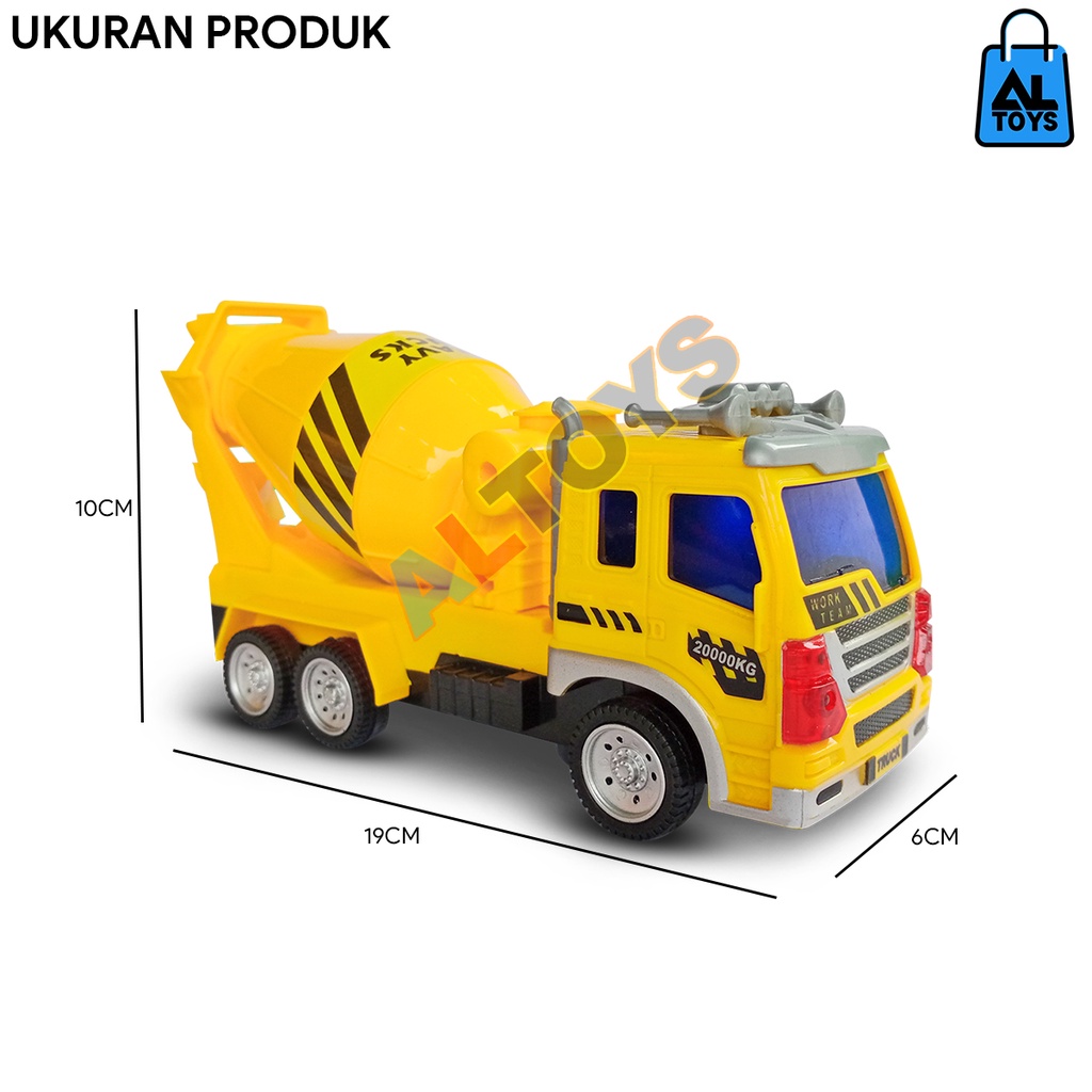 Diecast Mobil Konstruksi Mixer Exsavator Pemadam Kebakaran Lampu Suara