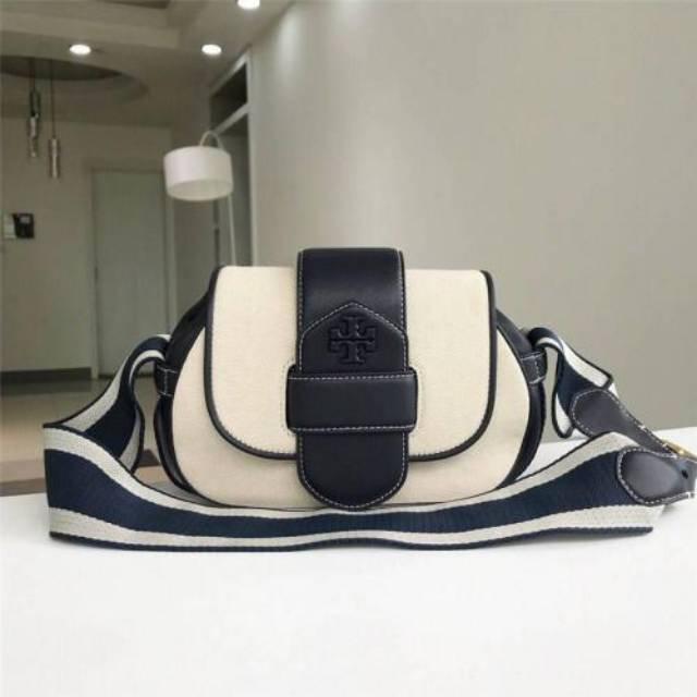 Tory Burch Kira Chanvas Shoulder Bag tas original authentic asli