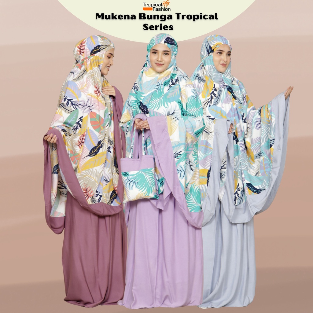 Mukena Bali Bunga Tropical Super Jumbo  By Zahwa Untuk Dewasa Dan Remaja Bahan Rayon Premium Murah dan Terbaru