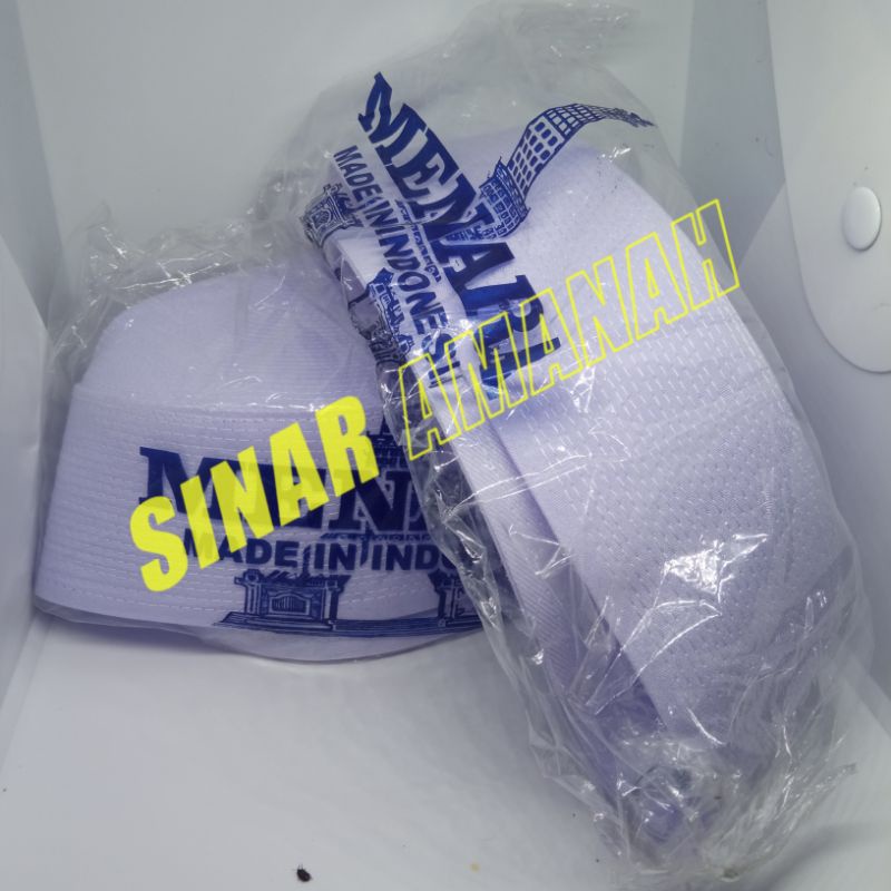 Peci Songkok Putih polos Peci kalbut peci anak kopiah Habib merek MENARA tinggi 6,5 CM