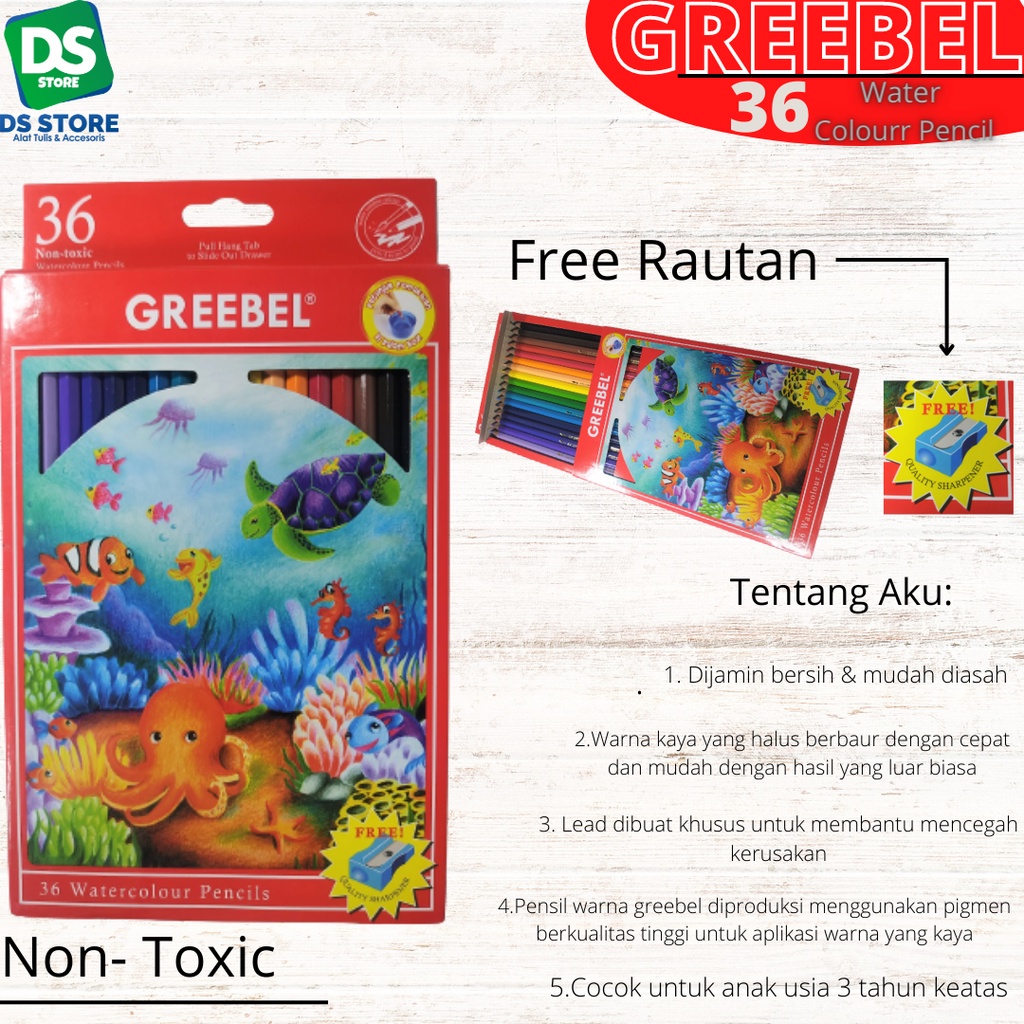 

Pensil Warna Watercolour 36 Warna GREEBEL