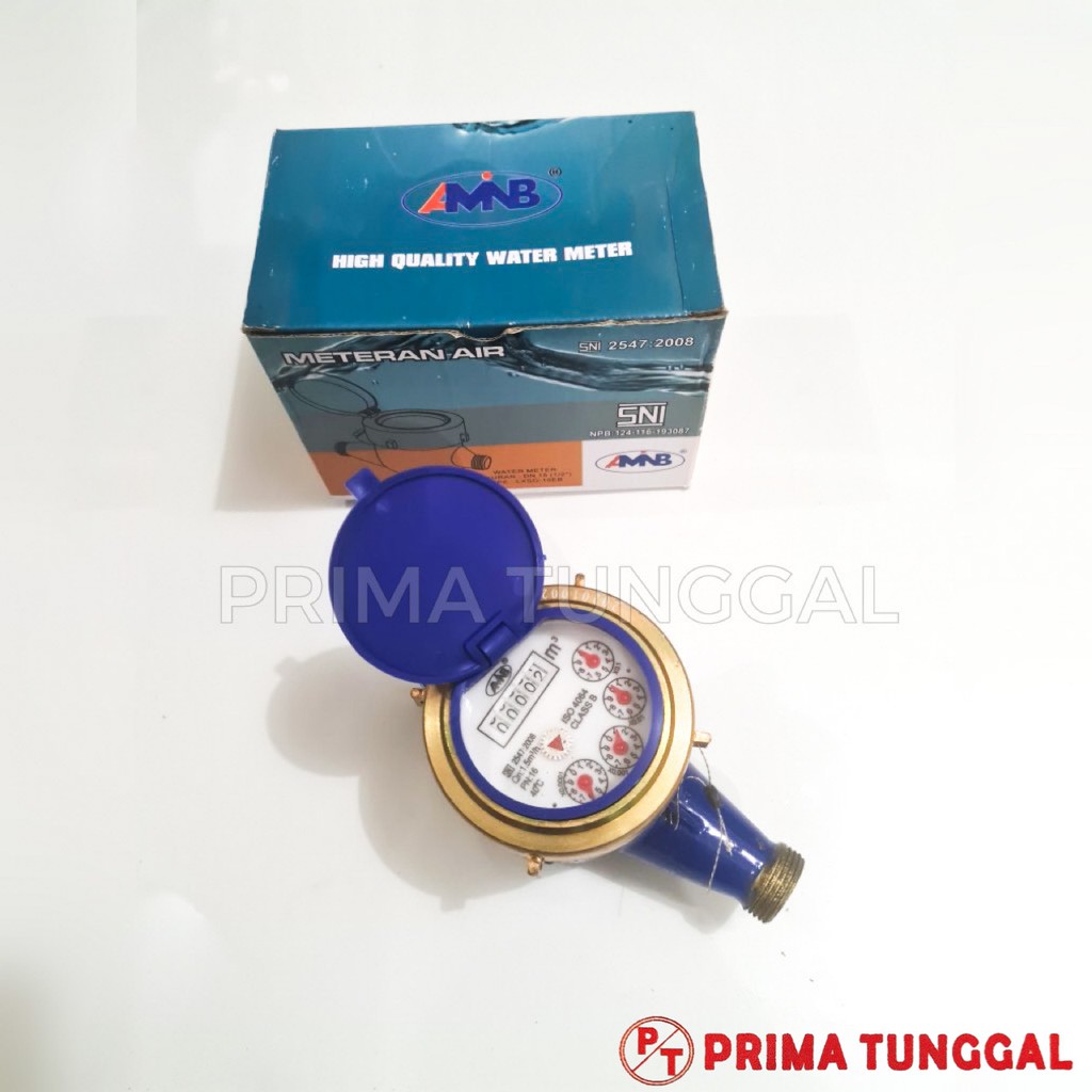 Meteran Air PDAM Bahan Besi Metal AMB 1/2" Inch Water Meter