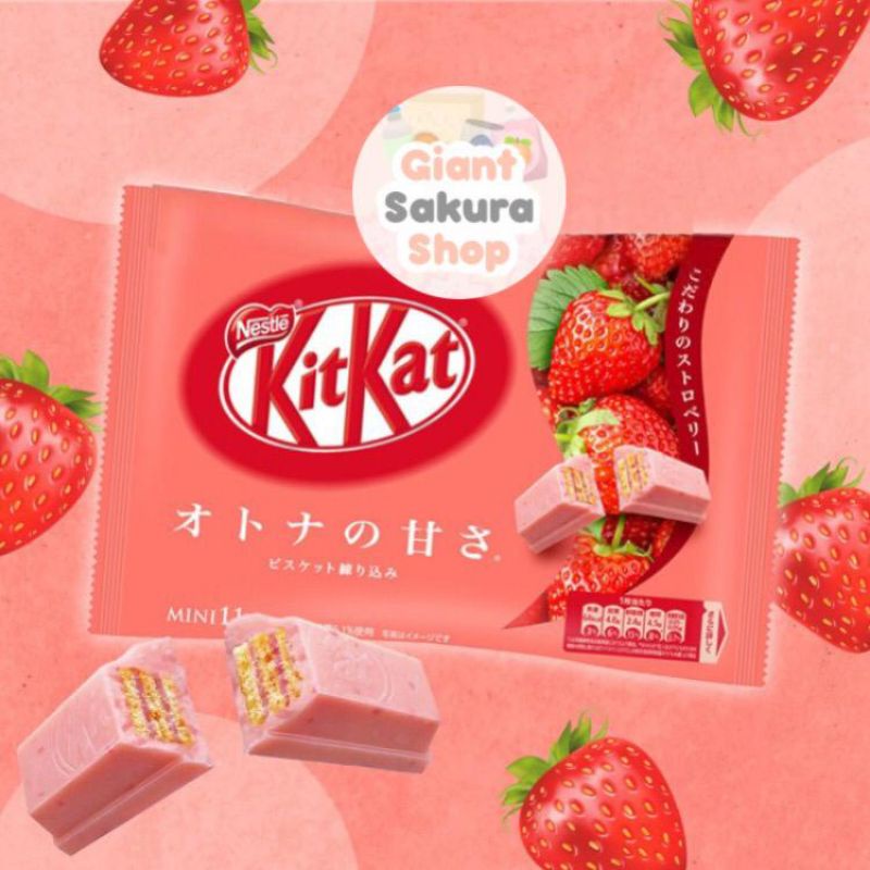 Jual Kitkat Japan Mini Strawberry Amaou Bag Coklat Jepang Cemilan Impor Shopee Indonesia