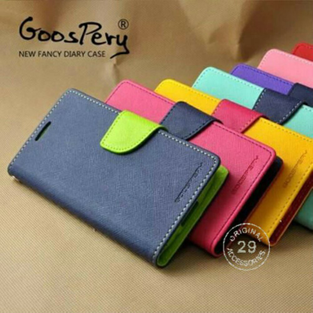 AKSESORIS HP Leather Case Flip Wallet Mercury Fancy Goospery for Samsung Galaxy S4 Mini