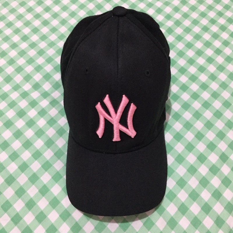 mlb ny black pink cap