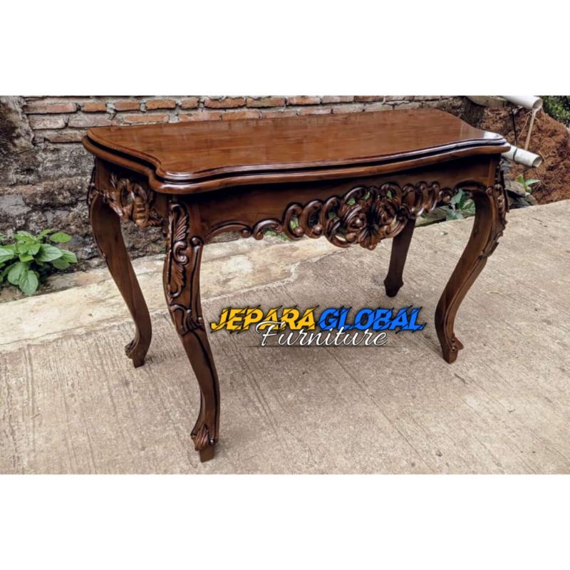 Meja Console Jati Ukir garengan ( meja dinding,meja rias Jati,meja ukir murah )