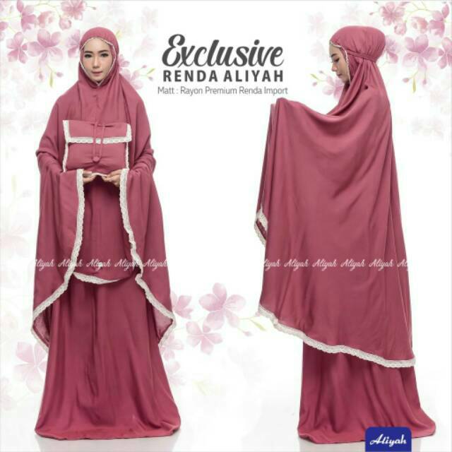 Mukena Dewasa Renda Exklusive Aliyah Model Terbaru Mukena Polos Warna Renda Putih Super Jumbo Mewah