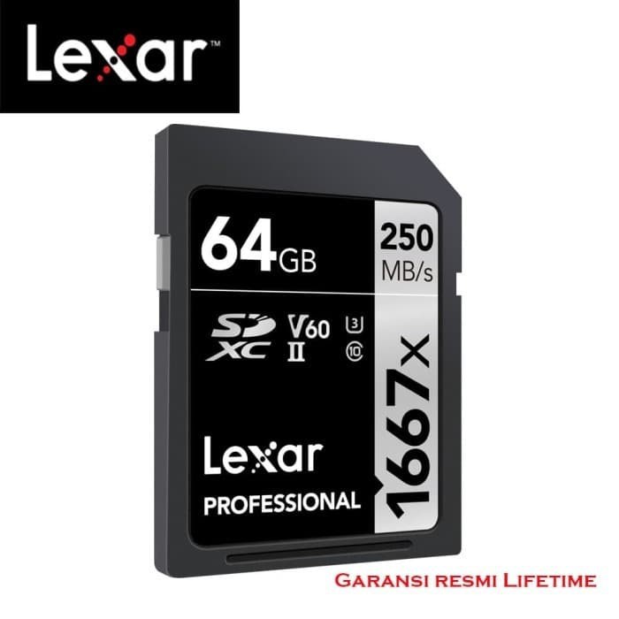 Memory Card Lexar SDXC 64GB 1667x Professional 250MB/s V30 - 1667x 64GB Resmi