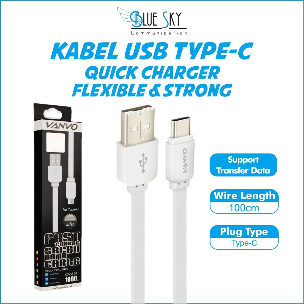 KABEL USB VANVO KDVG-01 TYPE C TRANSFER DATA CHARGING