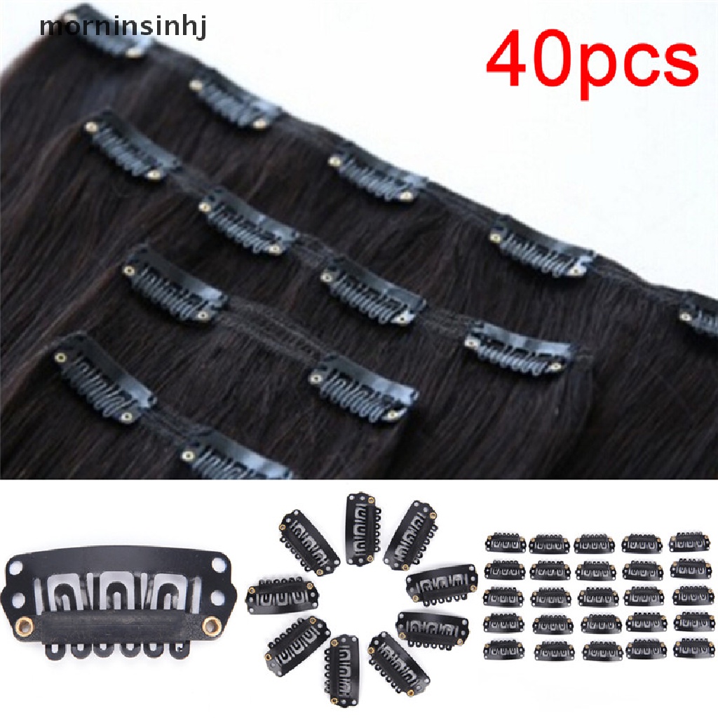 Mornin 40pcs Extension Rambut Bentuk U Bahan Steel