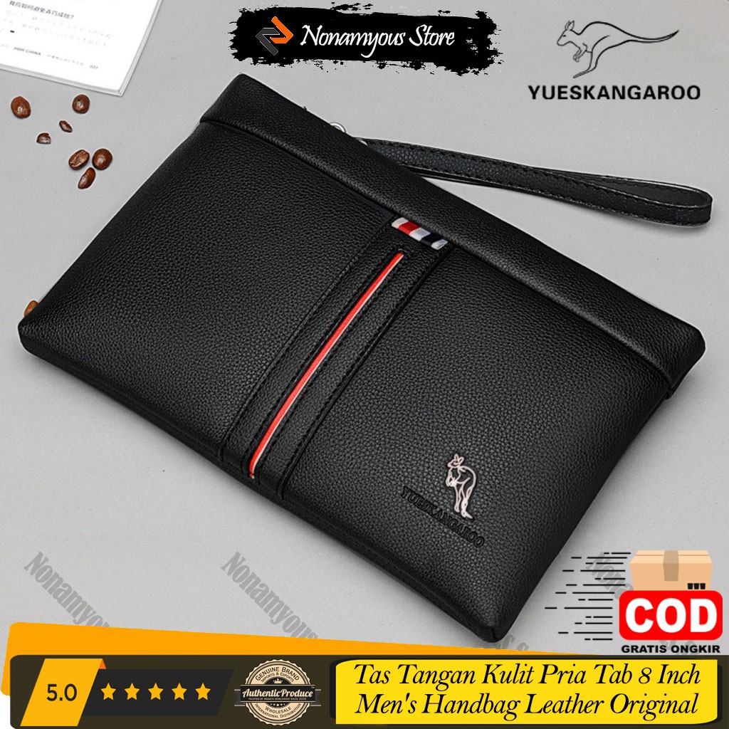 [ORIGINAL] Yueskangaroo Tas Tangan Clutch Kulit Pria Import Tab 8 Inch Men's Handbag Soft Leather