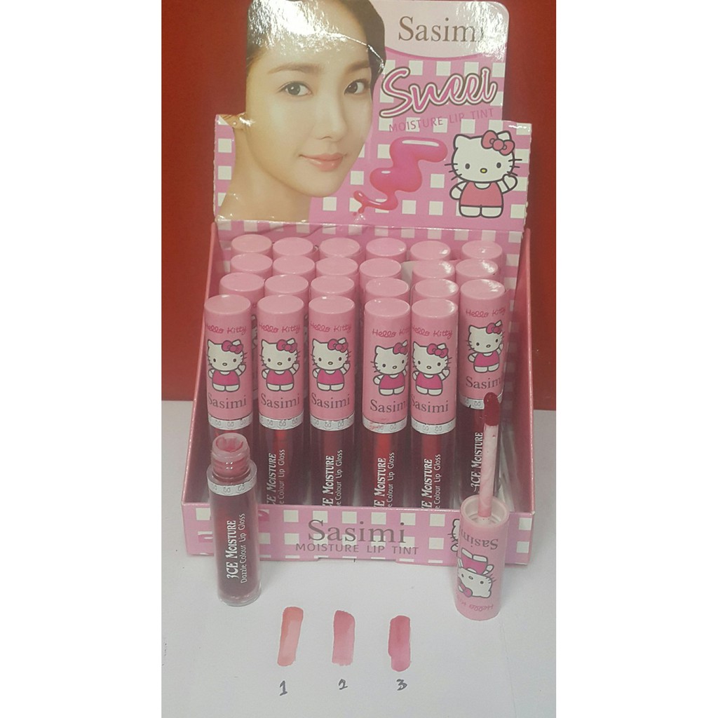 [1 BOX ISI 24] lip tint sasime ORI sweet karakter hellokity moisture liptint