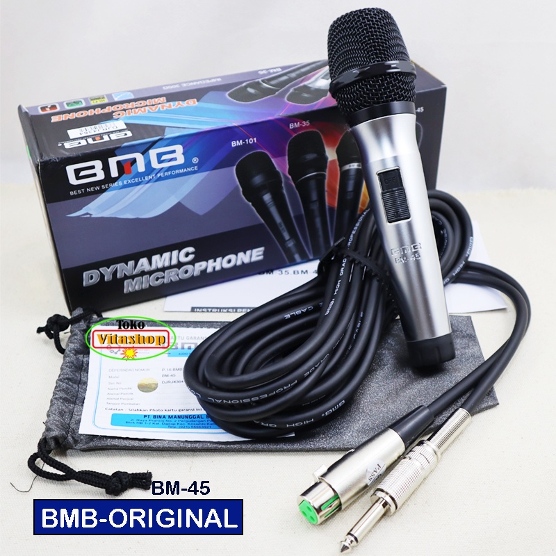 MIC KABEL BMB BM 45 MICROPHONE ORIGINAL MIKROPON VOCAL ASLI ORIGINAL