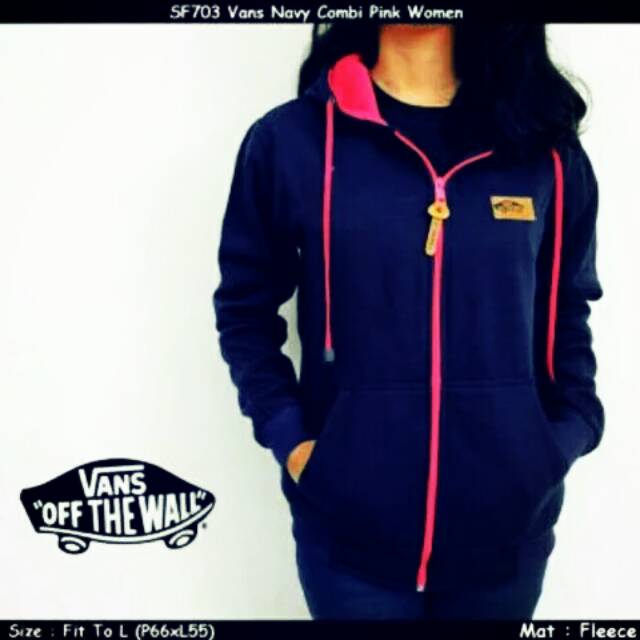 Jaket vans womans black list pink
