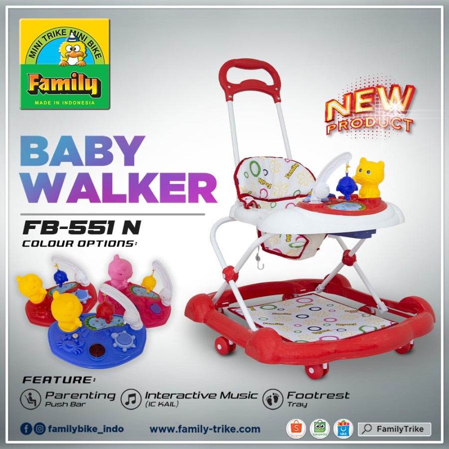 Makassar ! Baby Walker Alat Belajar Jalan Bayi Family 551N