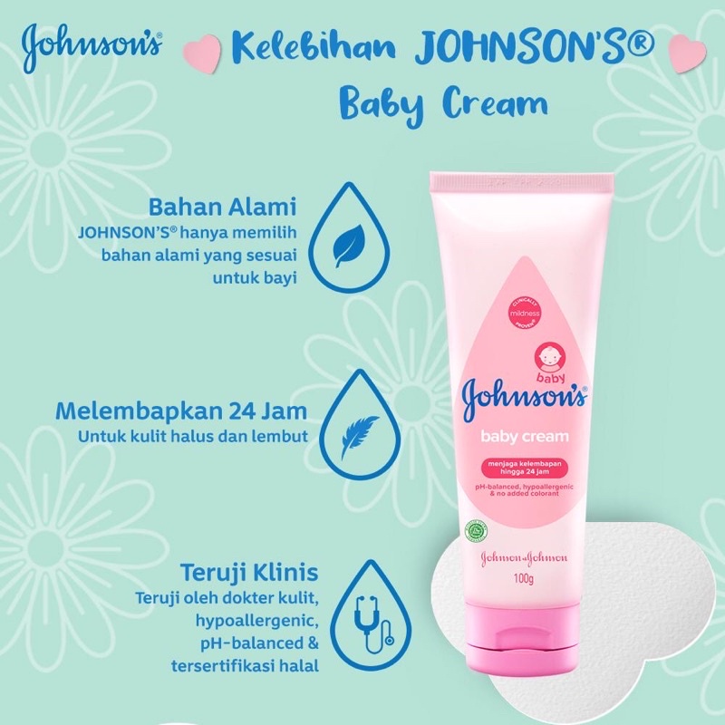 JOHNSON'S Baby Cream - Krim Bayi 50gr &amp; 100gr