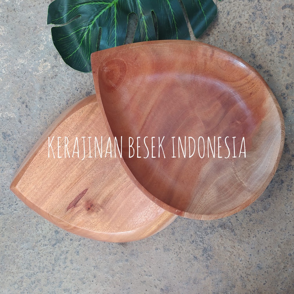 PIRING JANTUNG KAYU MAHONI// Piring kayu// Piring unik// Piring nasi// Piring makan// Piring nasi//P
