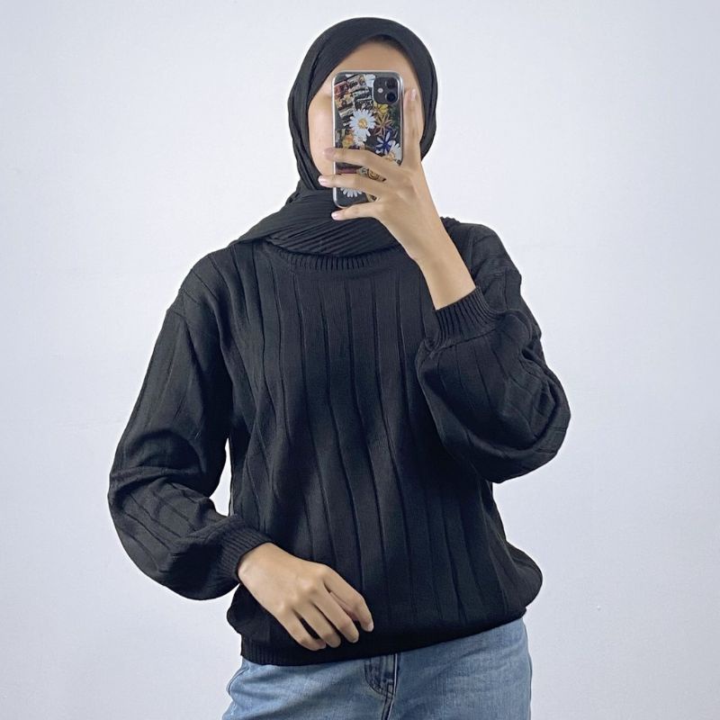 VIBSWEATER TURTLENECK JOVANKA RAJUT OUTER WEAR/SWEATER RAJUT JOVANKA PREMIUM TEBAL/ATASAN RAJUT WANITA TANGAN BALON