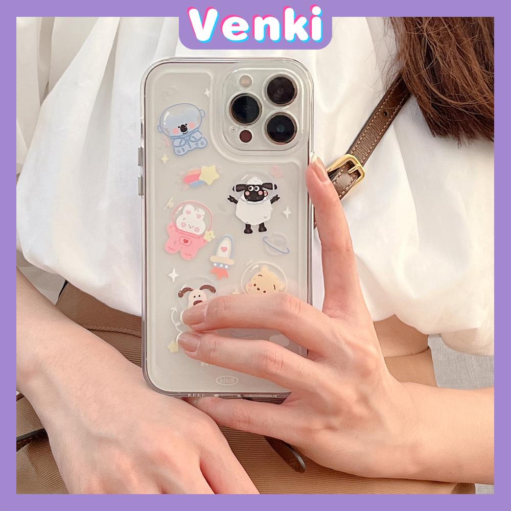 iPhone Case Silicone Soft Case Clear Case Thickened Shockproof Protection Camera Metal Button Cartoon Cute Compatible For iPhone 11 Pro Max 13 Pro Max 12 Pro Max 7Plus xr XS Max