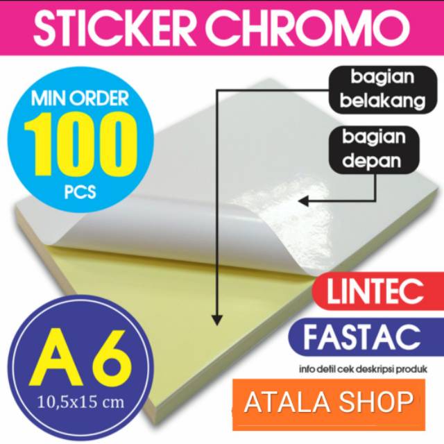 

Kertas Sticker Chromo A6/ Sticker Glossy Polos/ Label Kiriman Olshop (FPL)