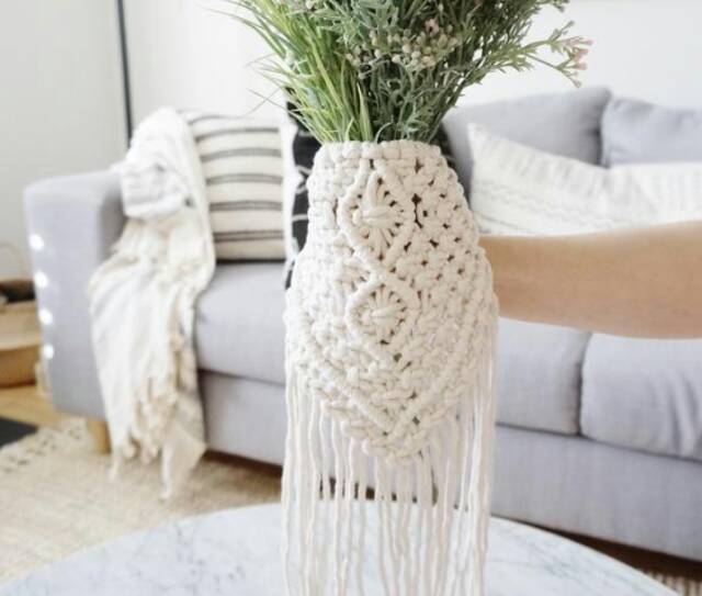 READY STOK) macrame bouquet wrapping / macrame wall hanging