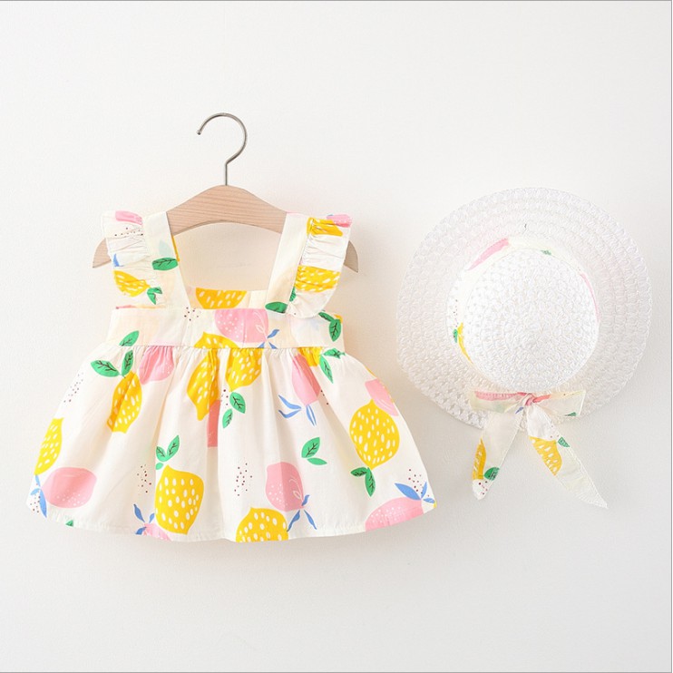 DRESS+TOPI ANAK [IMPOR] GAUN BAYI PESTA ANAK BAYI PEREMPUAN-DH2